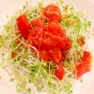 ブロッコリースプラウトのトマトドレッシングサラダ